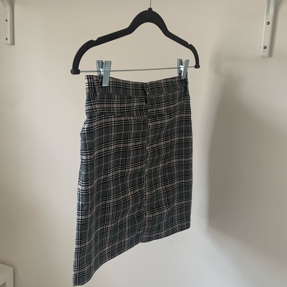 pink & grey plaid mini skirt - Picture 2 of 2